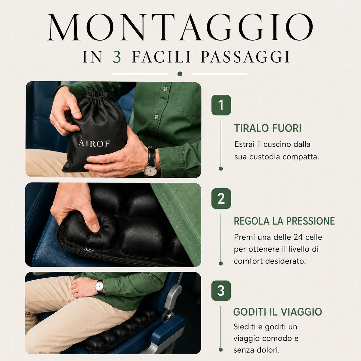 Cuscino a supporto dinamico da viaggio - Kit Completo