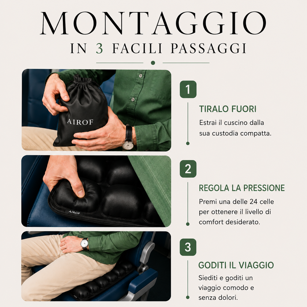Cuscino a supporto dinamico da viaggio