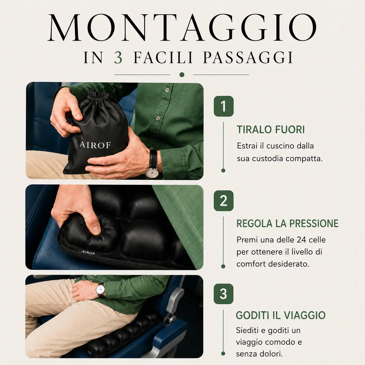 Cuscino a supporto dinamico da viaggio